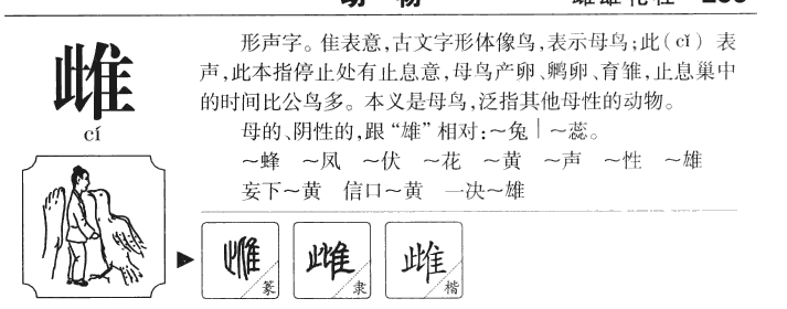 雌字五行属什么 雌字取名有什么意义
