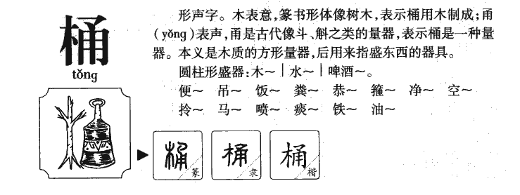 桶组词图片