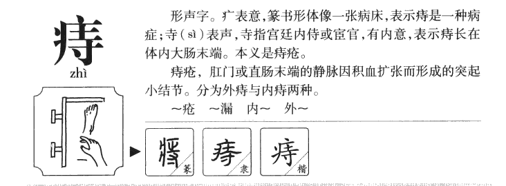 痔字五行属什么 痔字取名有什么意义
